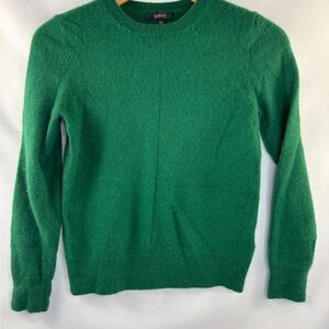 Quince Mongolian Cashmere Crewneck Sweater Everglade Green XS